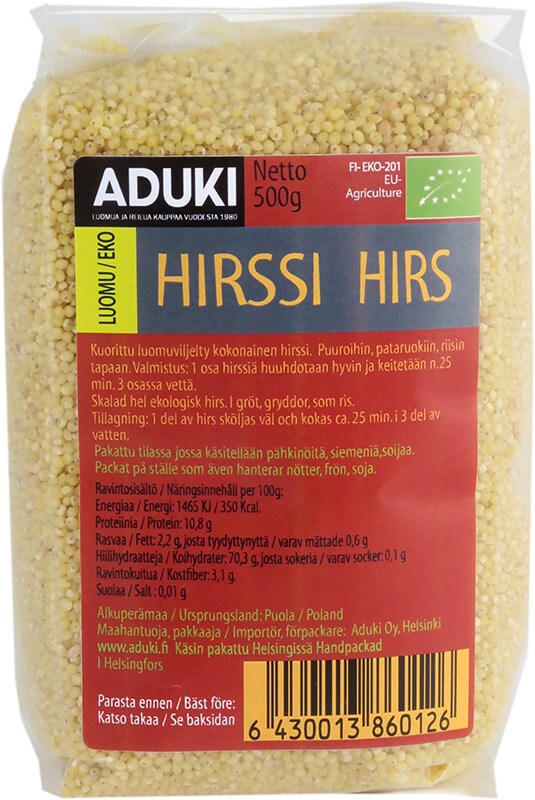 Hirssi Luomu 500 g, Aduki
