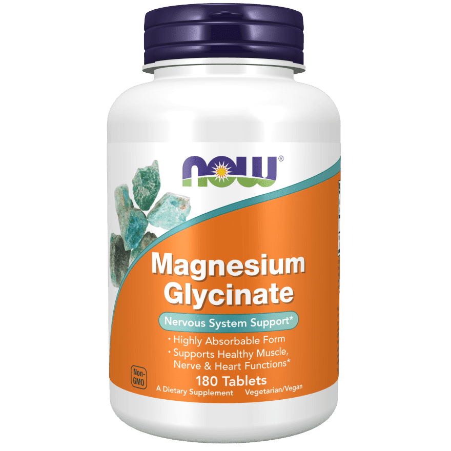 Magnesium Glycinate 200mg 180 tabl, NOW Foods