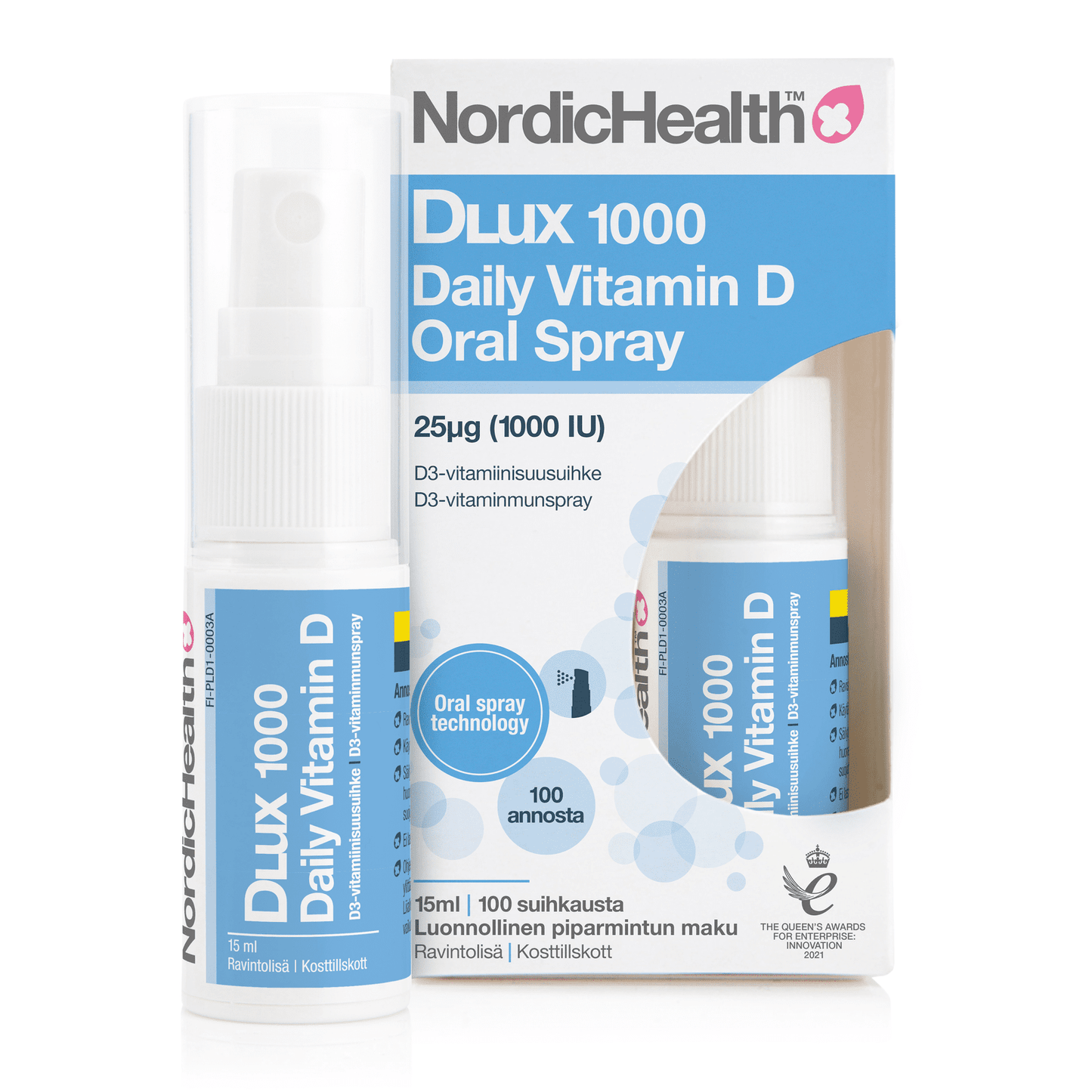 DLux 1000 D-vitamiinisuihke 15 ml 25µg, Nordic Health