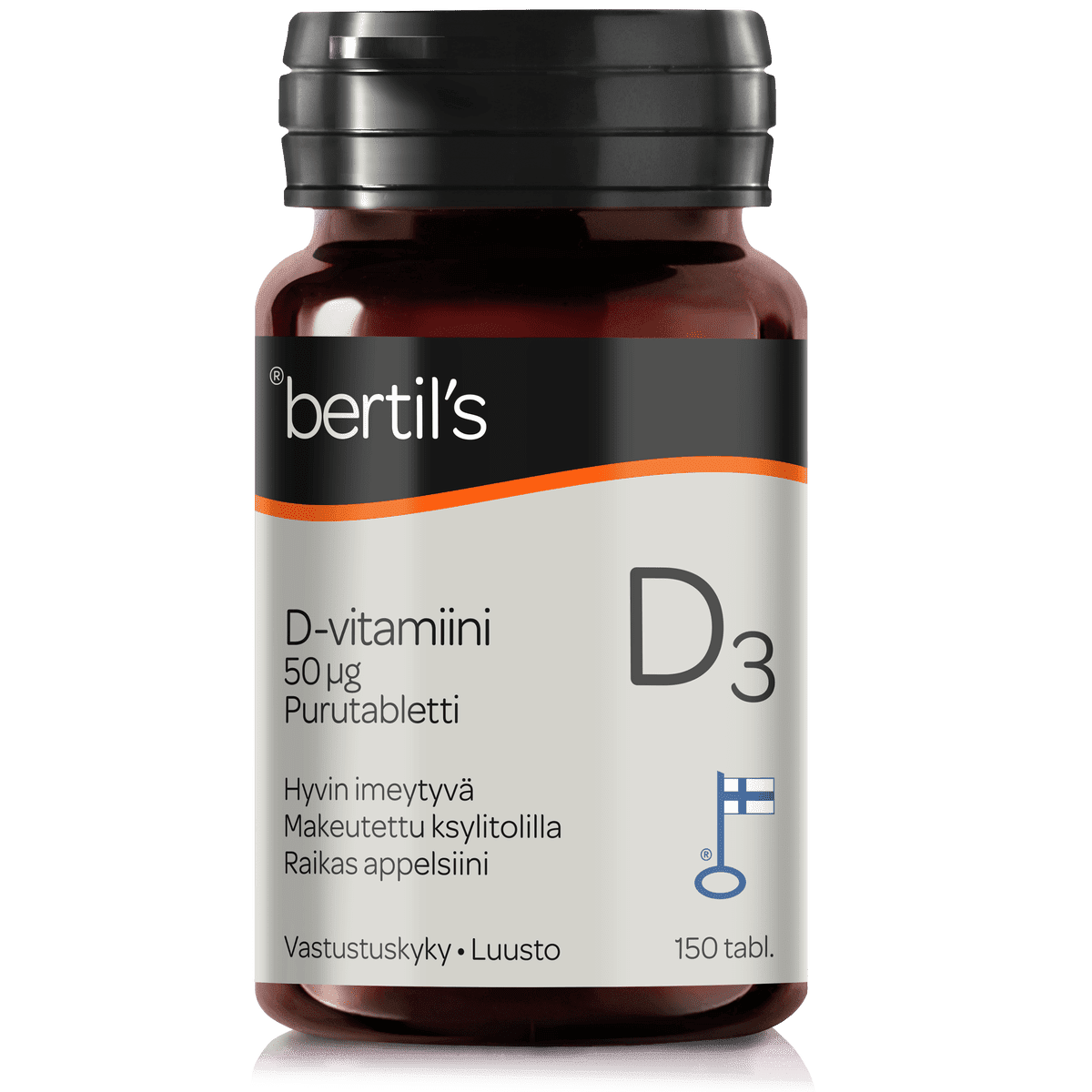 D-vitamiini 50 μg 150 purutabl, Bertil´s