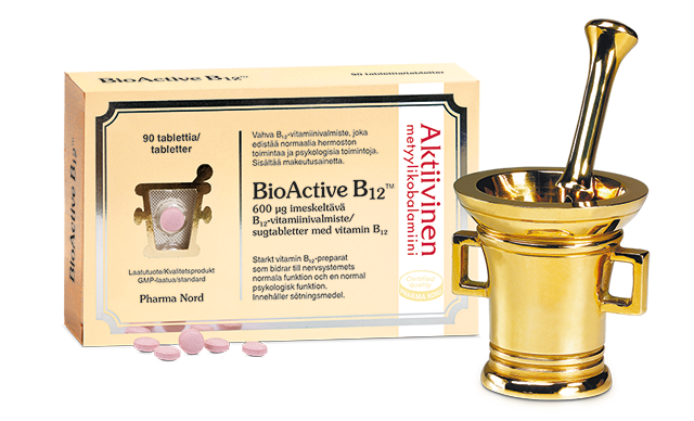 BioActive Vahva B12-vitamiini 600µg 90 tabl, Pharma Nord