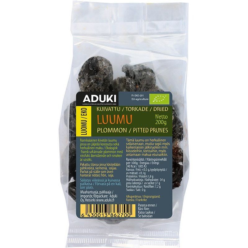 Luumu kivetön luomu 200g, Aduki
