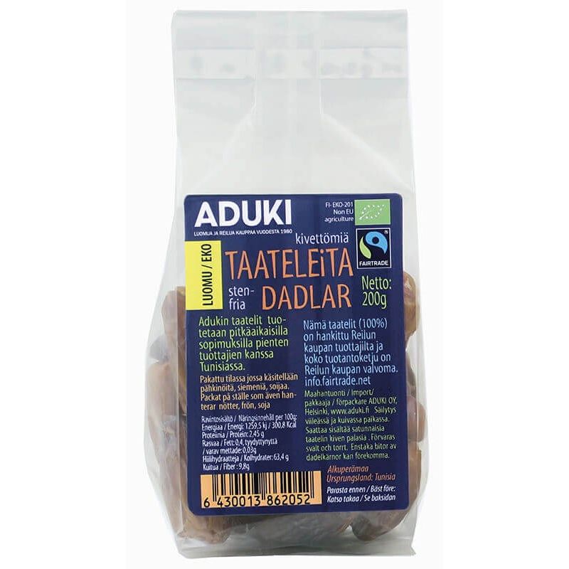 Taateli kuivattu, Reilu kauppa 200 g, Aduki