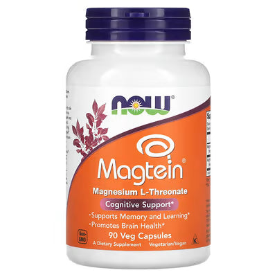 Magtein Magnesium L-Threonate, 90 Vegekaps, NOW Foods