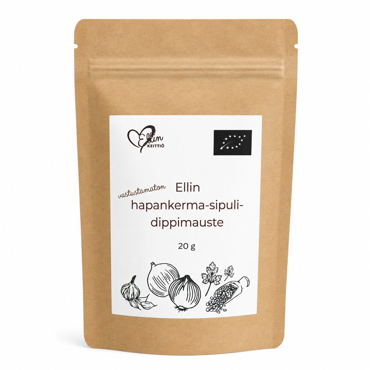 Ellin vastustamaton hapankerma-sipulidippimauste, luomu, 20 g, Ellin keittiö