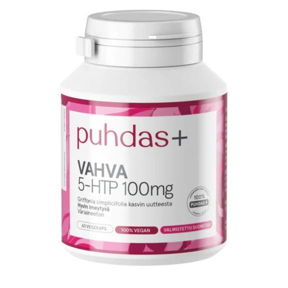 5-HTP Vahva 100mg 60 vegekaps, Puhdas+