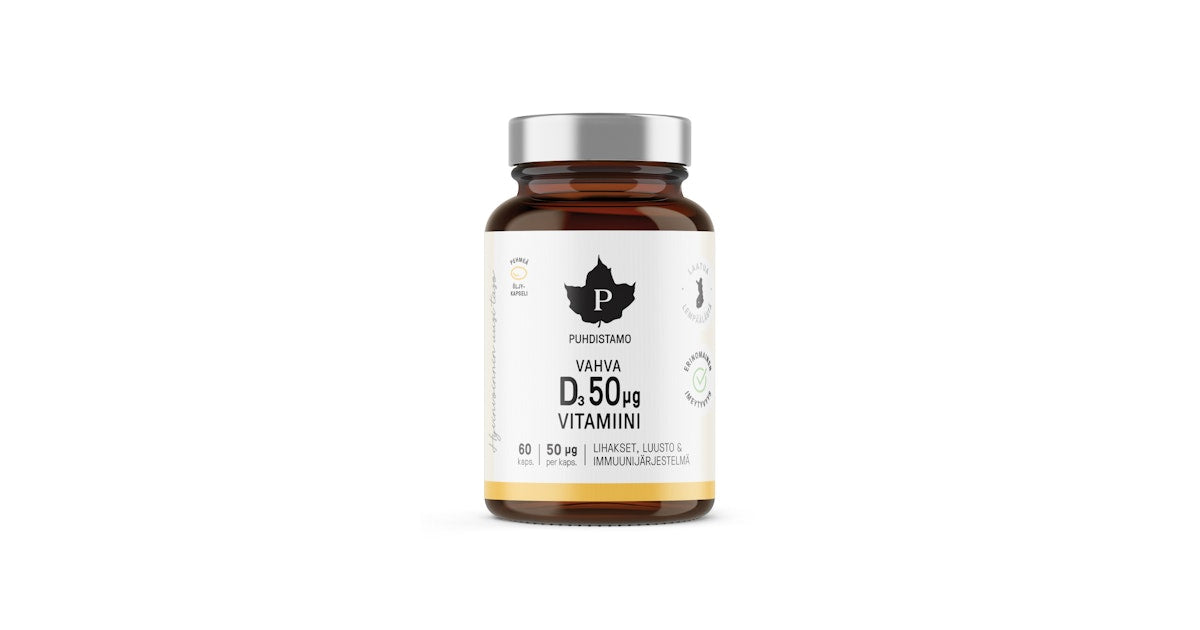 D-vitamiini Vahva 50µg D3, Puhdistamo