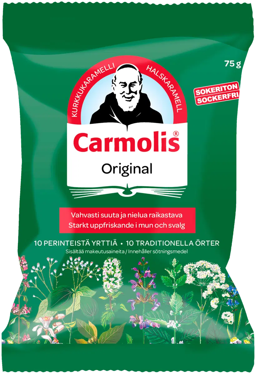 Carmolis sokeriton yrttikaramelli 75 g