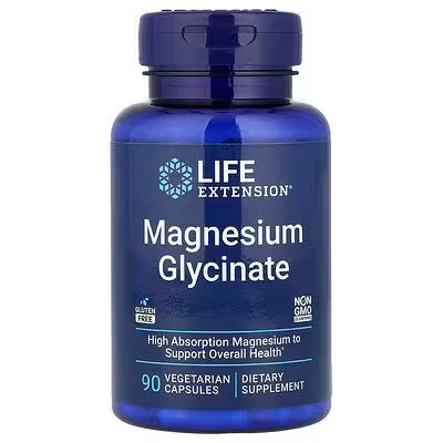 Magnesium Glycinate 105mg- 90 vegekaps, Life Extension
