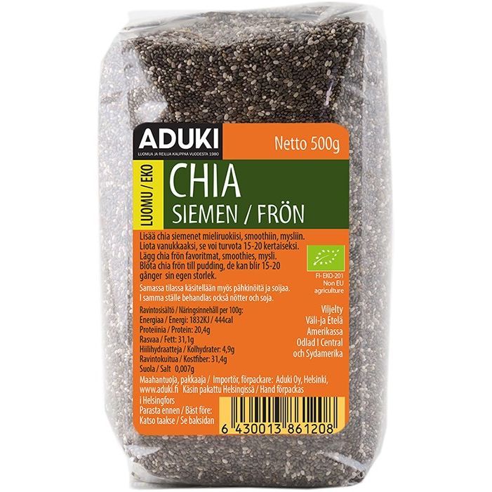 Chia-siemen luomu 500 g, Aduki