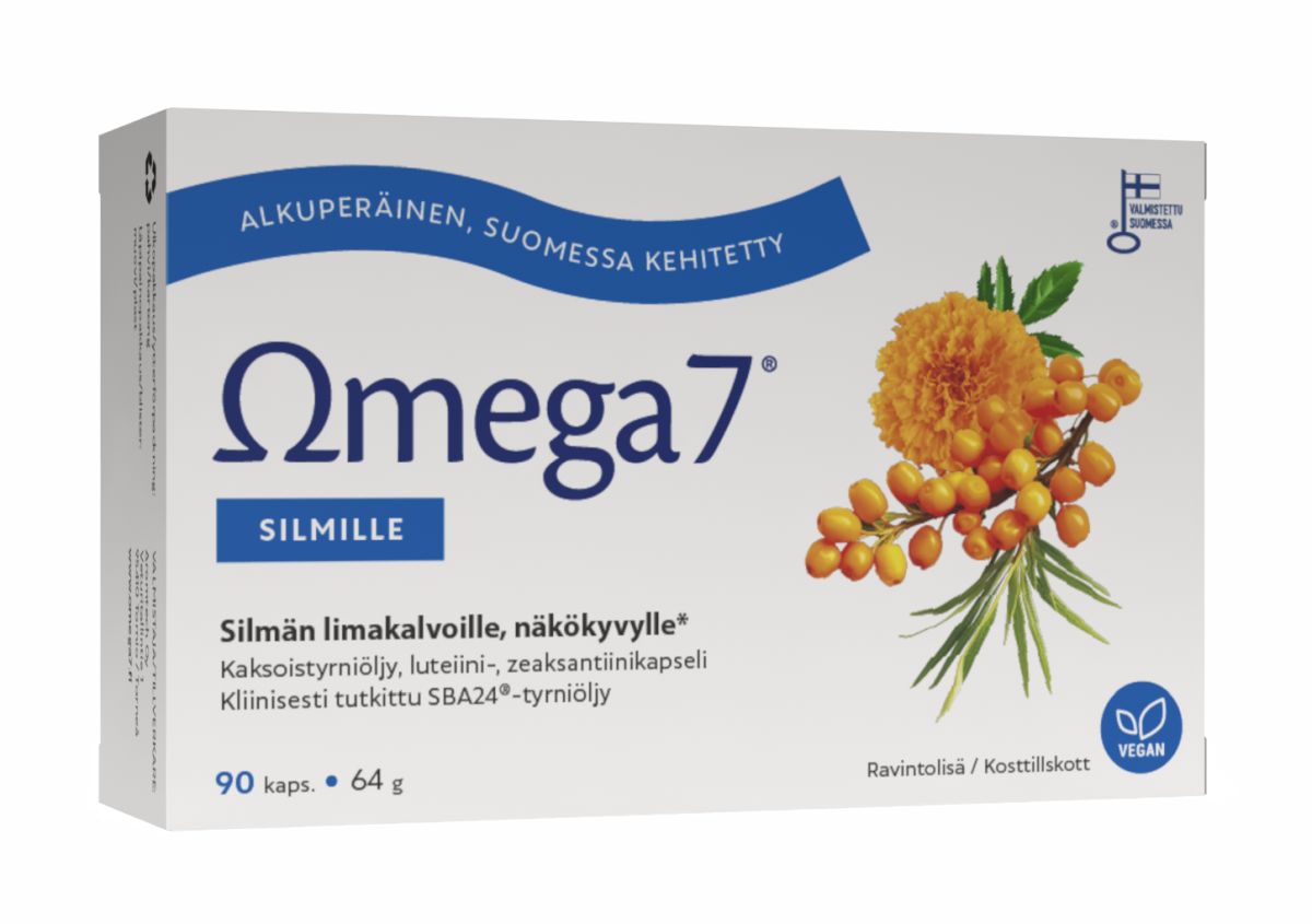 Omega7 Eye Silmille 90kaps. + luteiini alkuperäinen kotimainen, Aromtech
