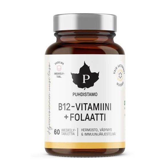 B12-vitamiini + Folaatti 60 imeskelytabl, Puhdistamo