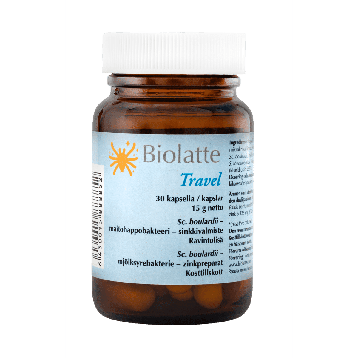 Biolatte Travel Probiootti 30 kaps, 15g