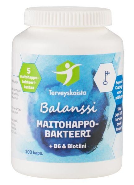 Balanssi Maitohappobakteeri+B6+Biotiini 100kpl, Terveyskaista