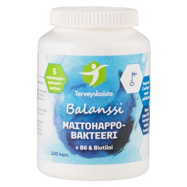 Balanssi Maitohappobakteeri+B6+Biotiini 100 kaps, Terveyskaista