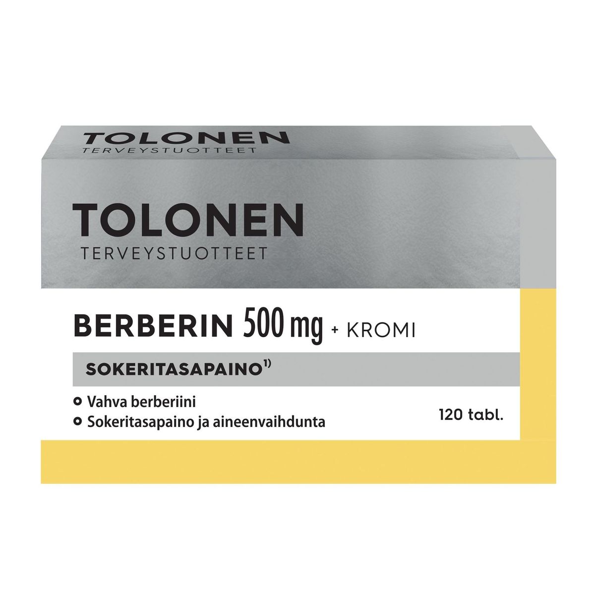 Berberin+Kromi 120kaps. 500mg berberiini+kromi, Tolonen