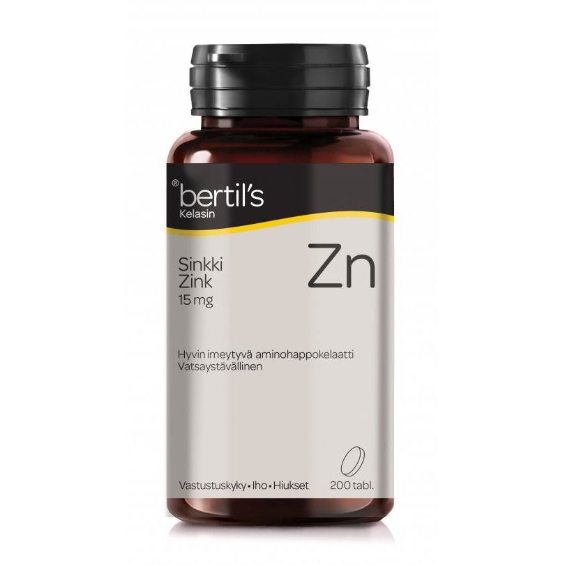 Sinkki kelasin 15mg 200tabl, Bertil's