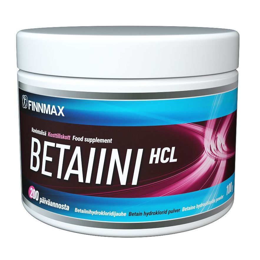 Betaiini HCL Jauhe Suolahappo 100g, Finnmax