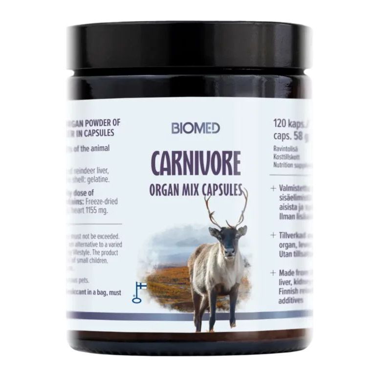 Carnivore Organ MIX Capsules 120kaps, poron sisäelinkapselit, Biomed