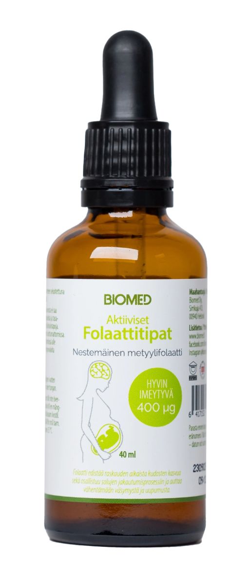 Folaattitipat 400µg 40ml, Biomed