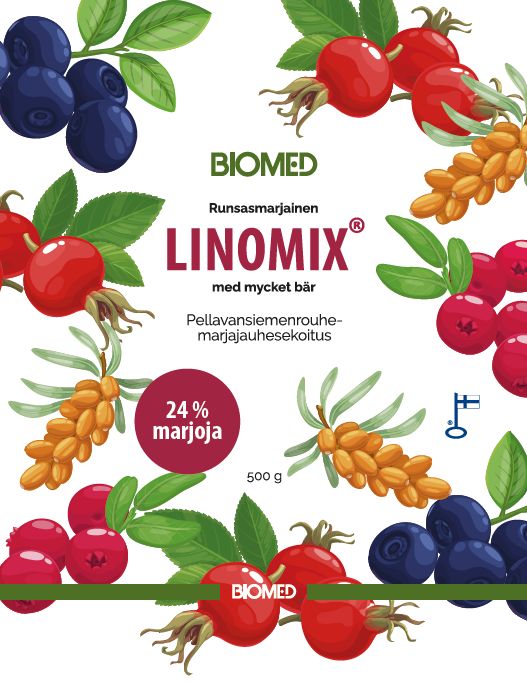 Linomix Pellavansiemenrouhe Marjainen 500g, Biomed