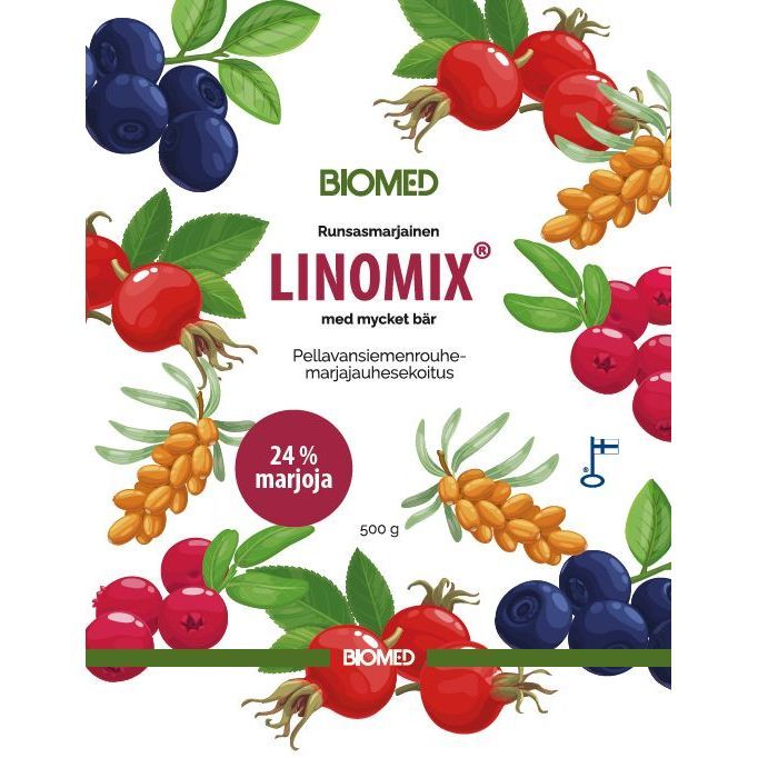 Linomix Pellavansiemenrouhe Marjainen 500g, Biomed-päiväys 12/2026