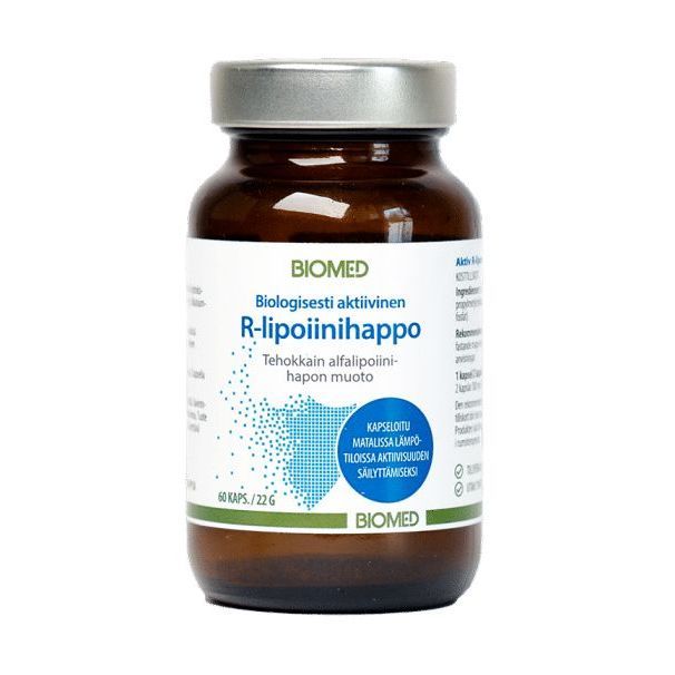R-Lipoiinihappo 150mg aktiivinen alfalipoiinihappo 60kaps, Biomed