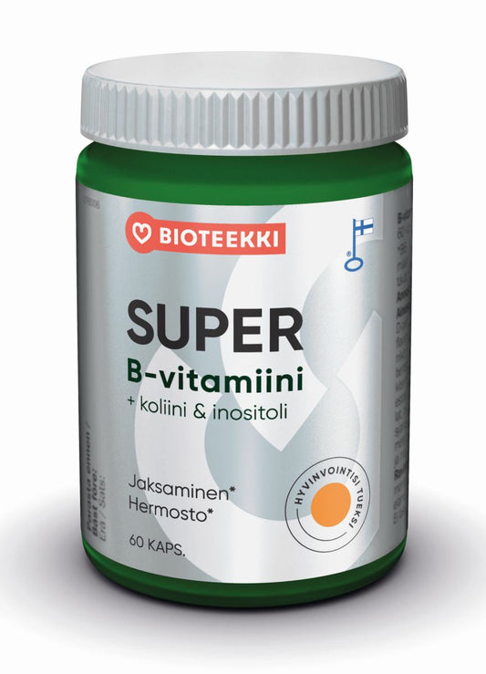 B-vitamiini Super-B + Koliini ja Inositoli 60kaps., Bioteekki