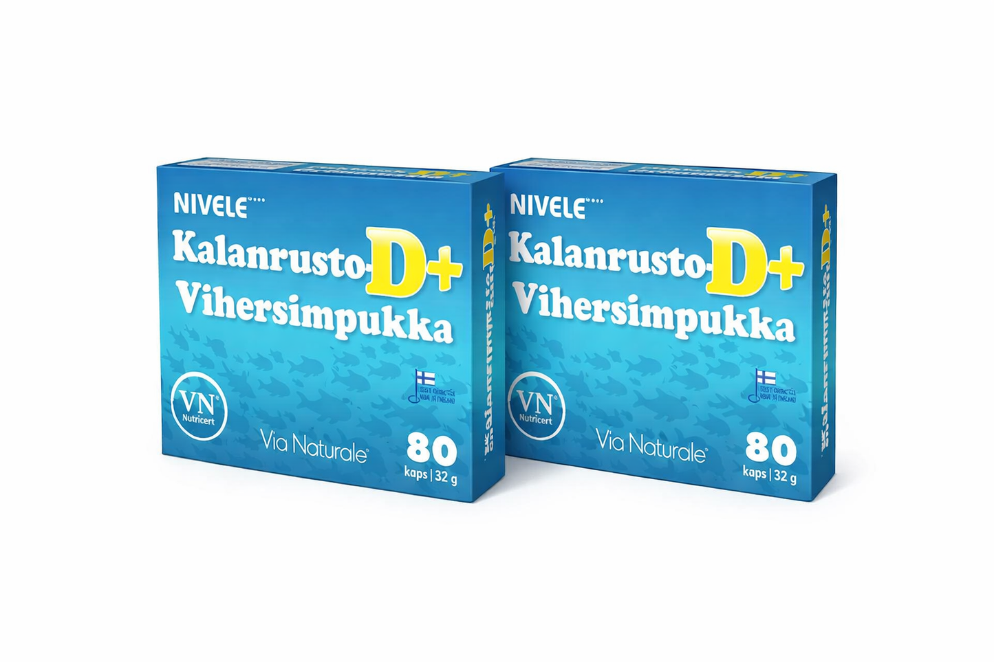 Kalanrusto-Vihersimpukka D+ ,2 x 80 kaps,Via Naturale