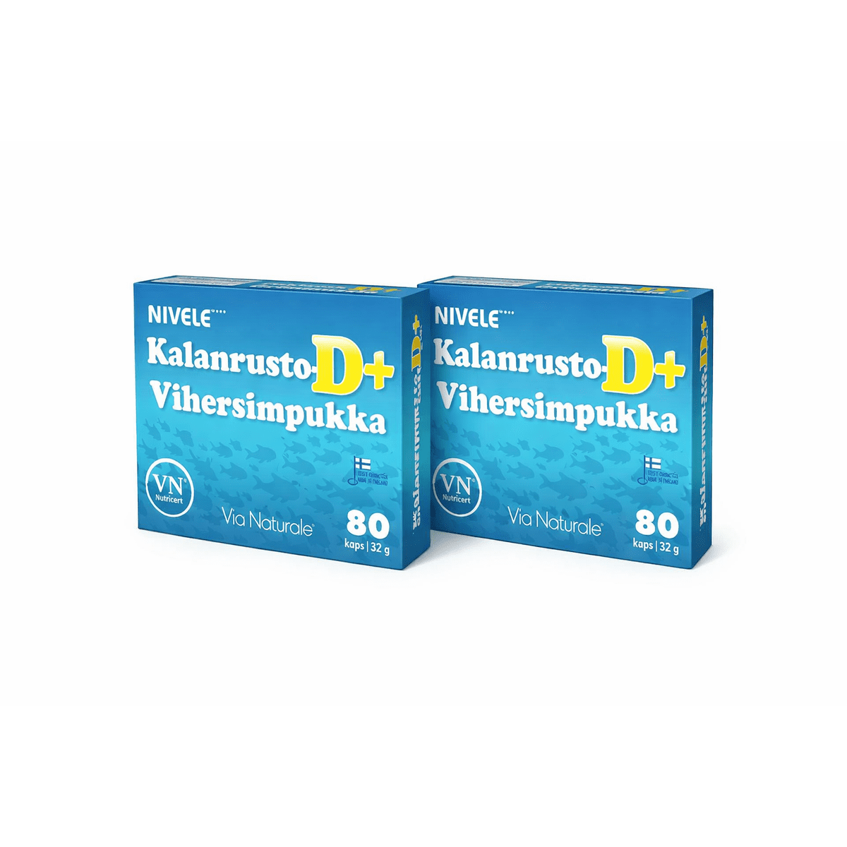 Kalanrusto-Vihersimpukka D+ ,2 x 80 kaps, tuplapkt,Via Naturale