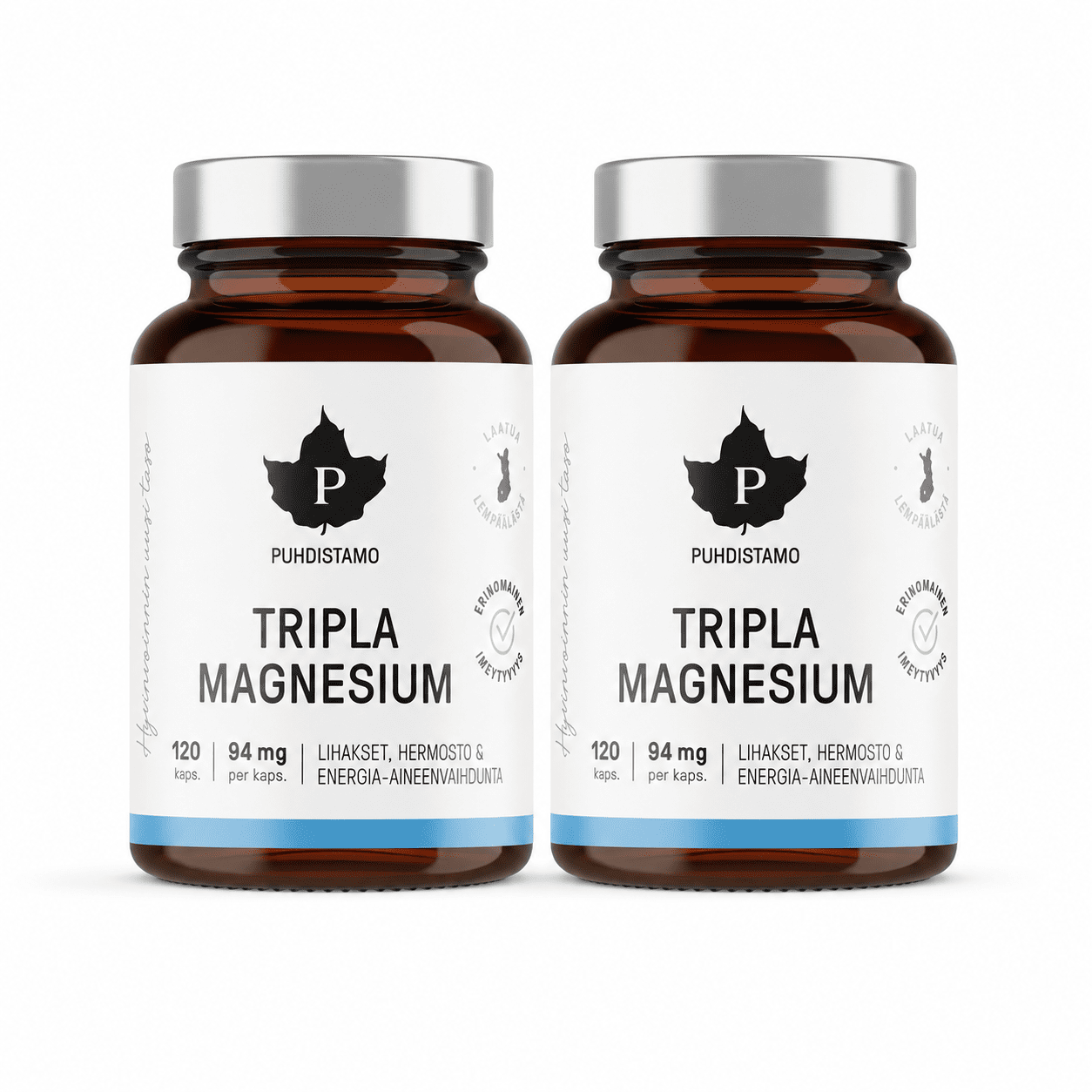 Tripla Magnesium 2 x 120 kaps, Säästöpakkaus, Puhdistamo