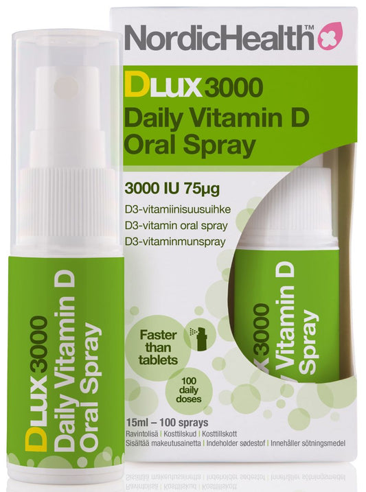 D-vitamiini Dlux D3 3000 Suihke 75µg 15ml, Nordic Health