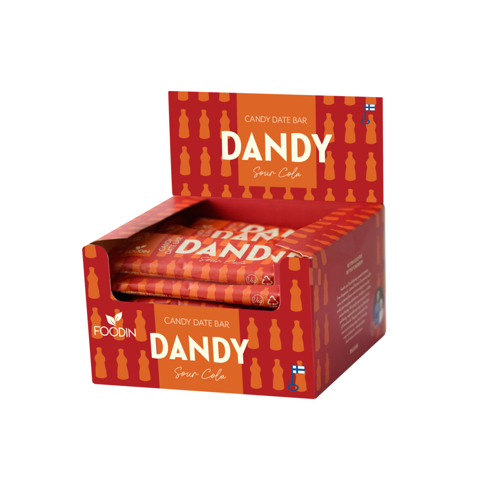 Dandy Candy Date Bar Sour Cola 35g x 18kpl, Foodin