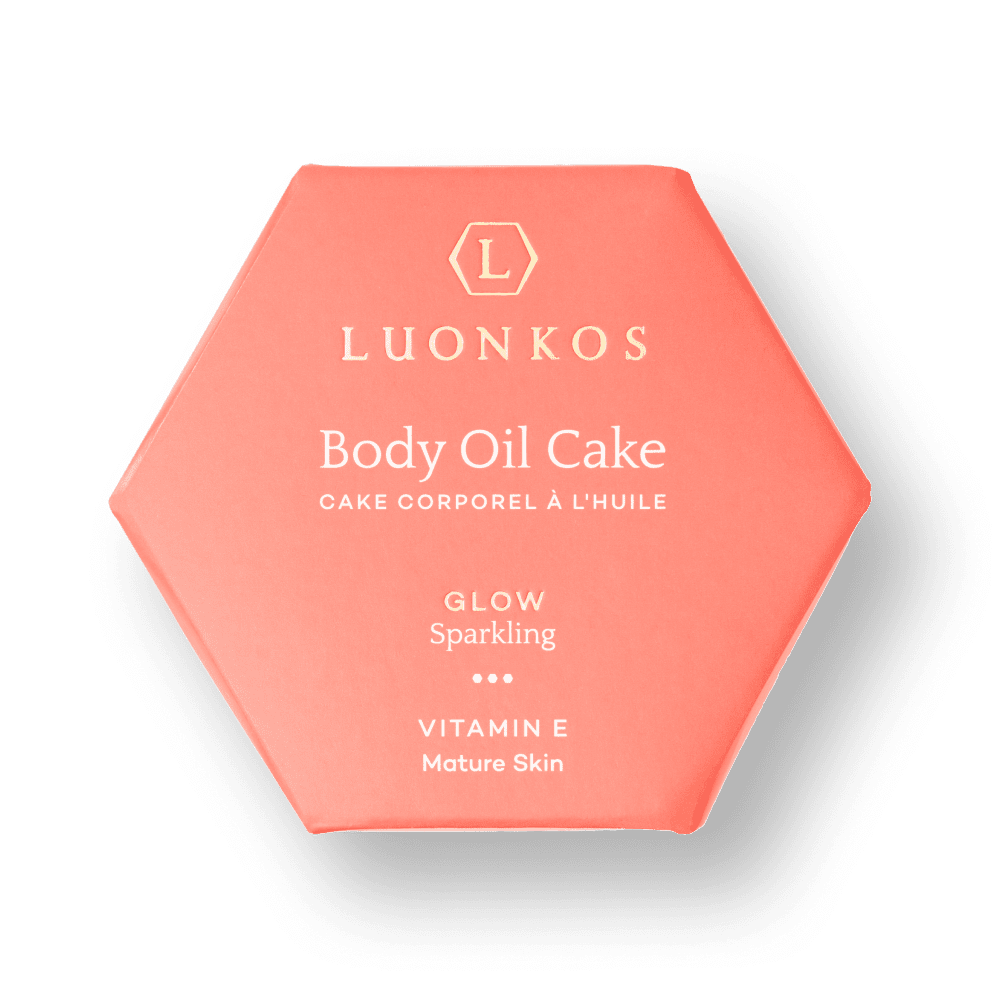 Glow body oil cake 55 g, sparkling, Luonkos