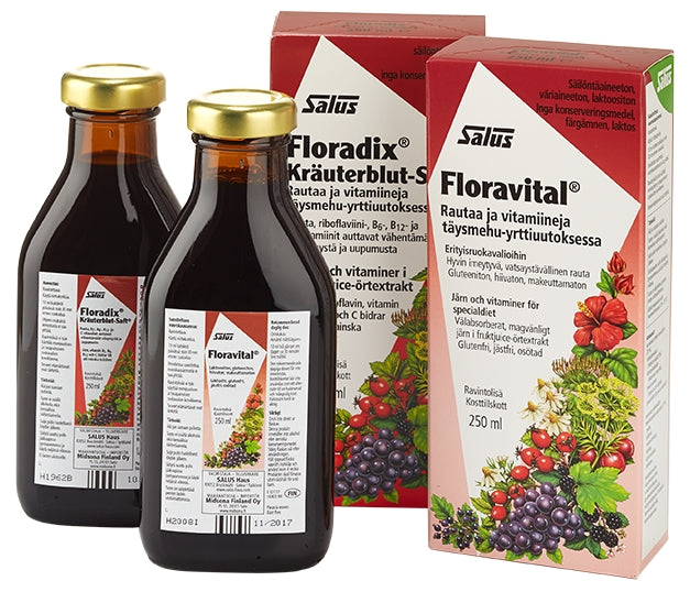 Floradix 500ml rauta/yrttimehuvalmiste, Salus