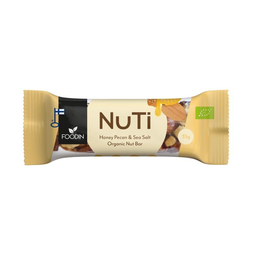 Nuti Pähkinäpatukka Honey, Pecan& Sea salt luomu 35g, Foodin