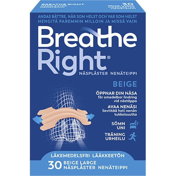 Nenäteippi Beige large 30kpl, Breathe Right