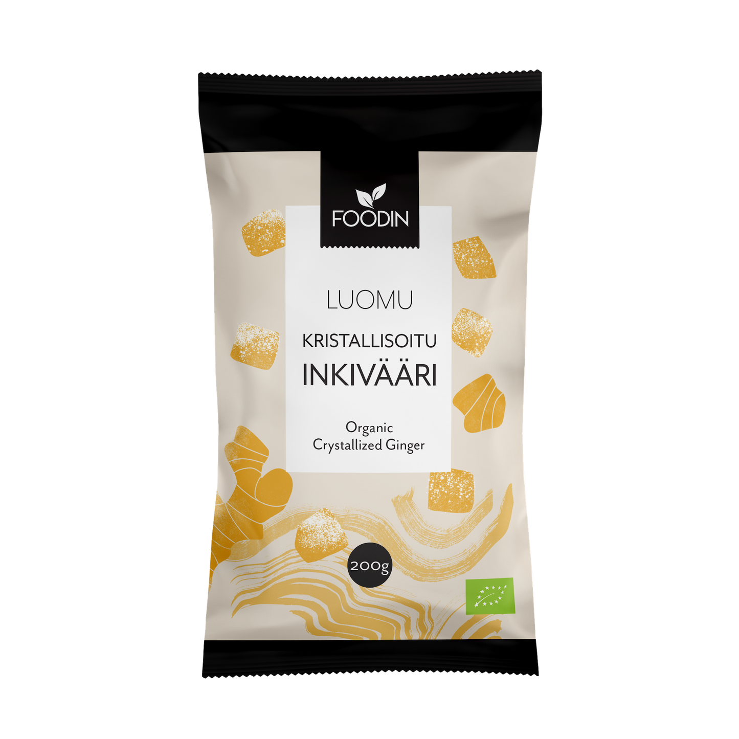 Kristallisoitu inkivääri, Luomu 200g, Foodin