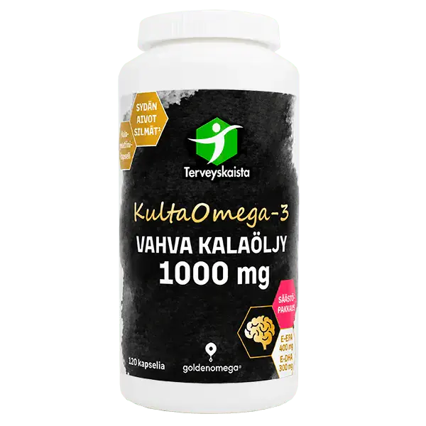 KultaOmega-3 Vahva Kalaöljy 1000 mg 120 kaps, Terveyskaista