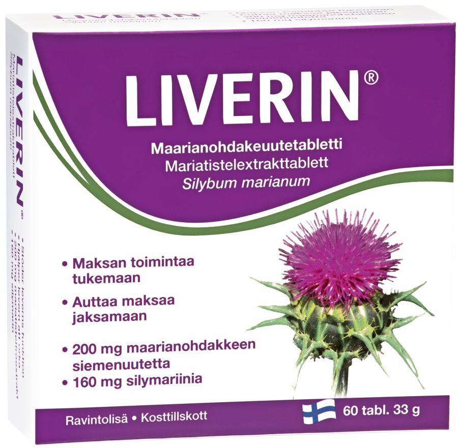 Liverin Maarianohdake Milk Thistle Silymarin 160mg 60tabl., Hankintatukku