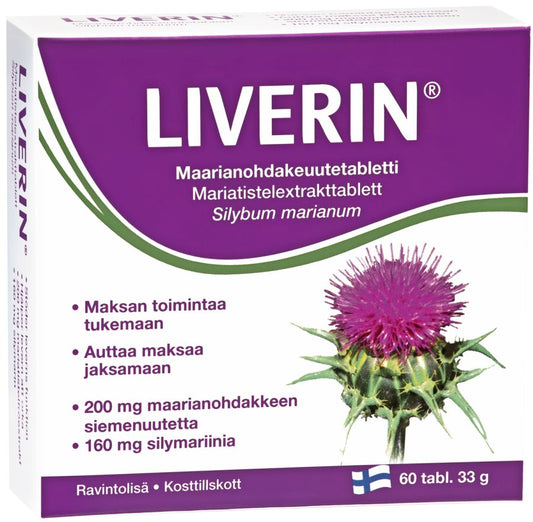 Liverin Maarianohdake Milk Thistle Silymarin 160mg 60tabl., Hankintatukku