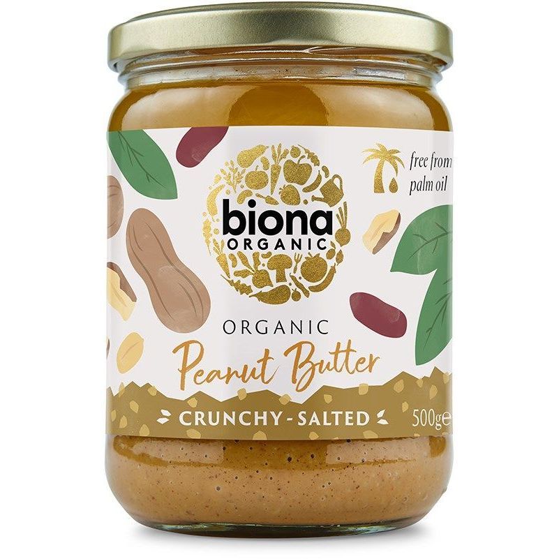 Maapähkinävoi crunchy 500g, Biona