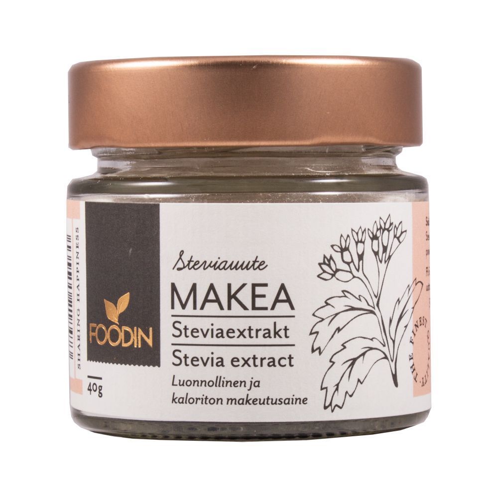 Makea Stevia-uutejauhe 40g, Foodin