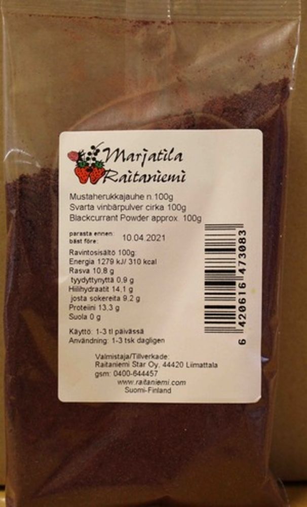 Mustaherukkajauhe 100g, Raitaniemi