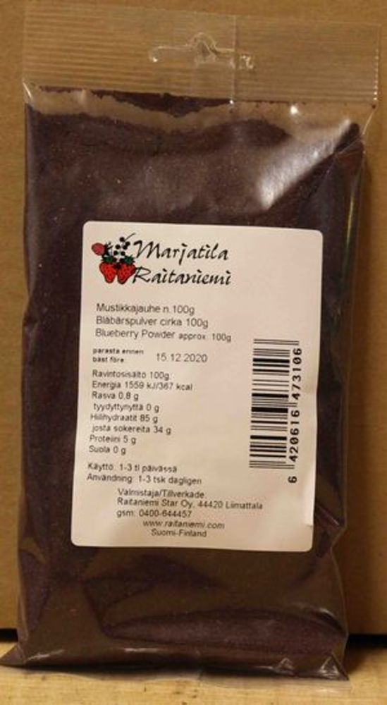 Mustikkajauhe 100g, Raitaniemi