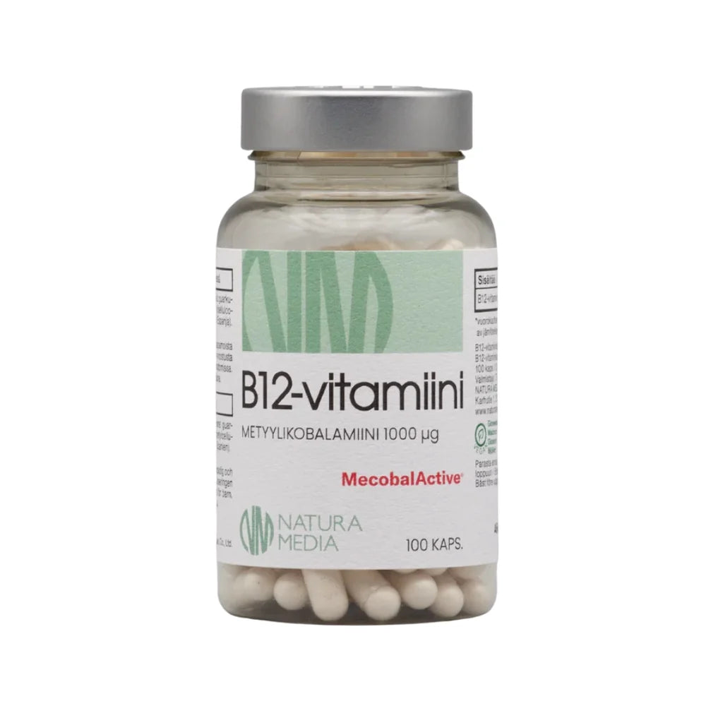 B12-vitamiini 1000 µg 100 kaps, Natura Media