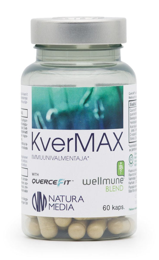 Kvermax Kversetiini + beetaglukaani +Zn+C+D Immuunivalmentaja 60kaps., Natura Media