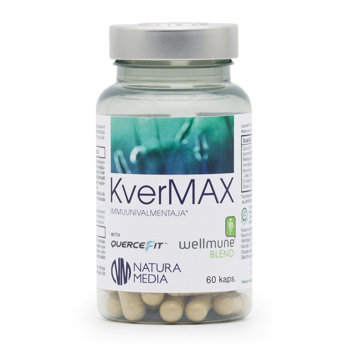 Kvermax Kversetiini + beetaglukaani +Zn+C+D Immuunivalmentaja 60 kaps, Natura Media