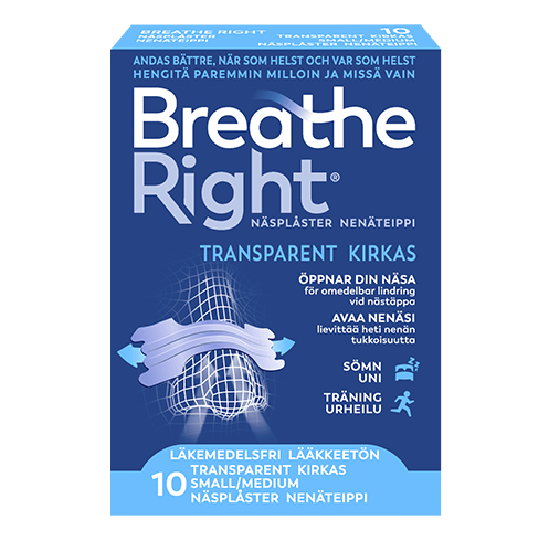 Nenäteippi kirkas small/medium 10kpl, Breathe Right