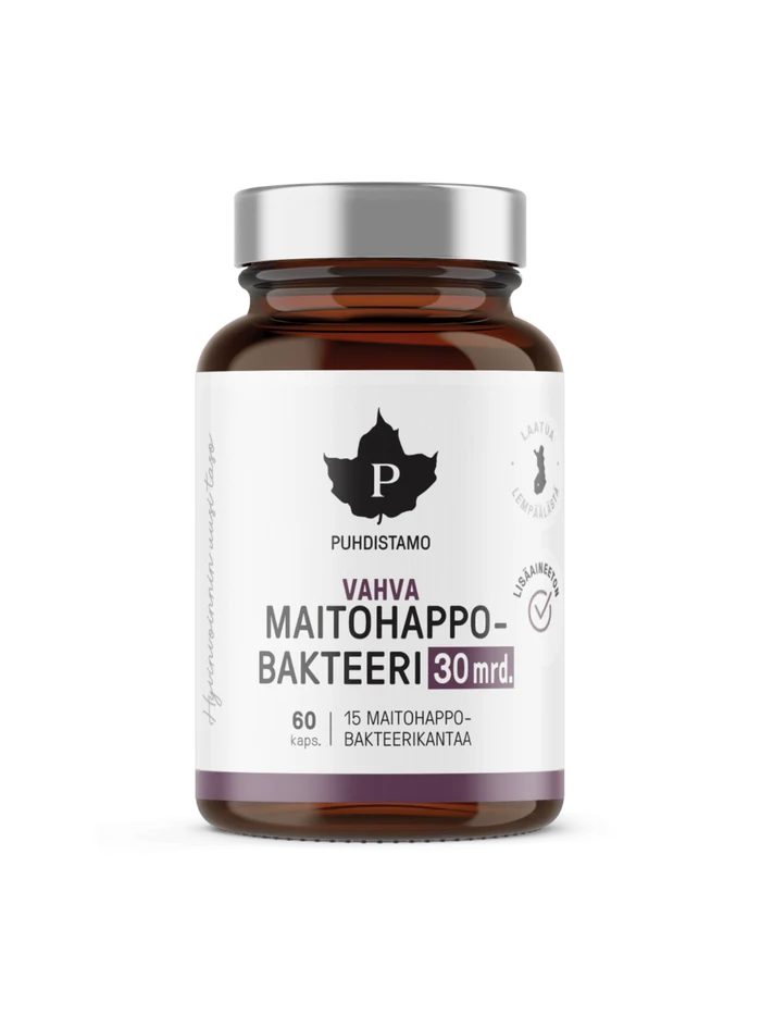 Vahva Maitohappobakteeri 30 mrd. 60 kaps, Puhdistamo